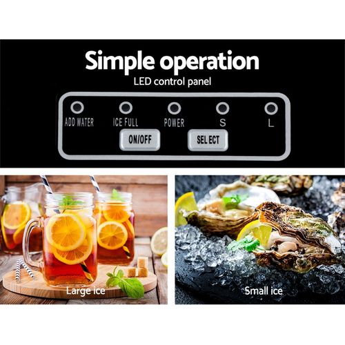 Devanti 2L Ice Maker Portable Ice Cube Machine - Black - Image 2
