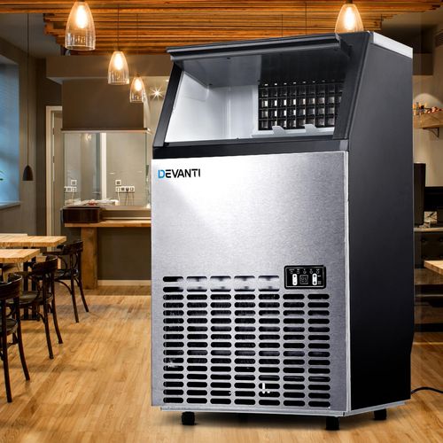 Devanti 45KG Commercial Ice Maker Machine Portable Ice Cube Tray Stainless Steel - Image 4