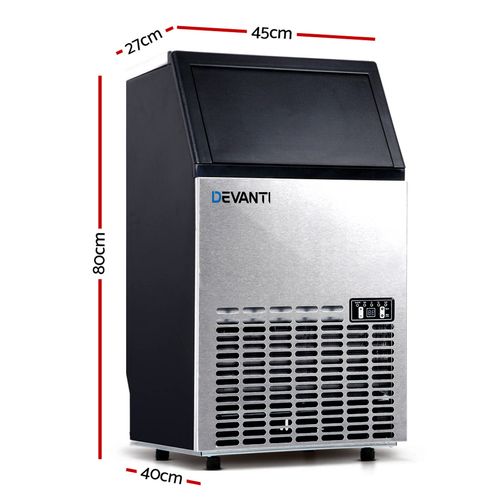 Devanti 45KG Commercial Ice Maker Machine Portable Ice Cube Tray Stainless Steel - Image 2