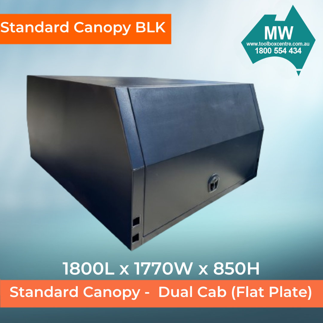 Flat Plate Dual Cab Jack Off Canopy – Black | Aluminium - Image 2