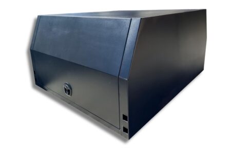 Flat Plate Dual Cab Jack Off Canopy – Black | Aluminium